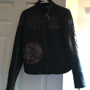 Ed Hardy leather jacket