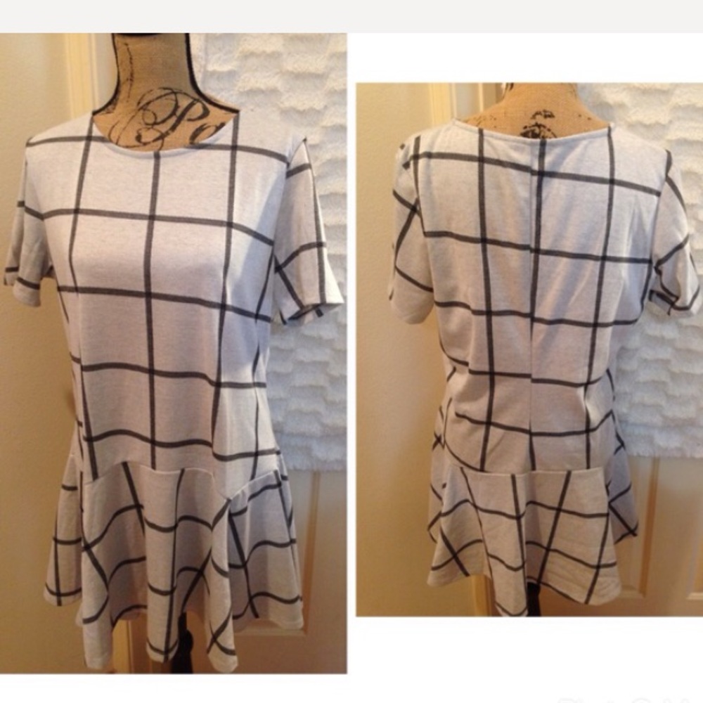 Harve Bernard Plaid Windowpane Drop Waist Dress - Picture 2 of 4