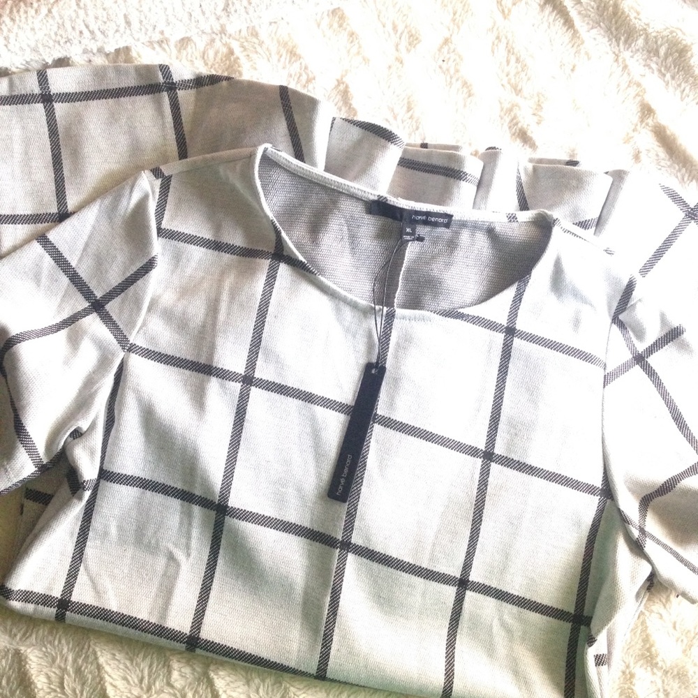 Harve Bernard Plaid Windowpane Drop Waist Dress - Picture 1 of 4