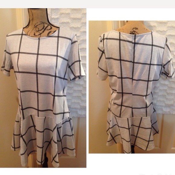 Harve Bernard Plaid Windowpane Drop Waist Dress - Picture 2 of 4