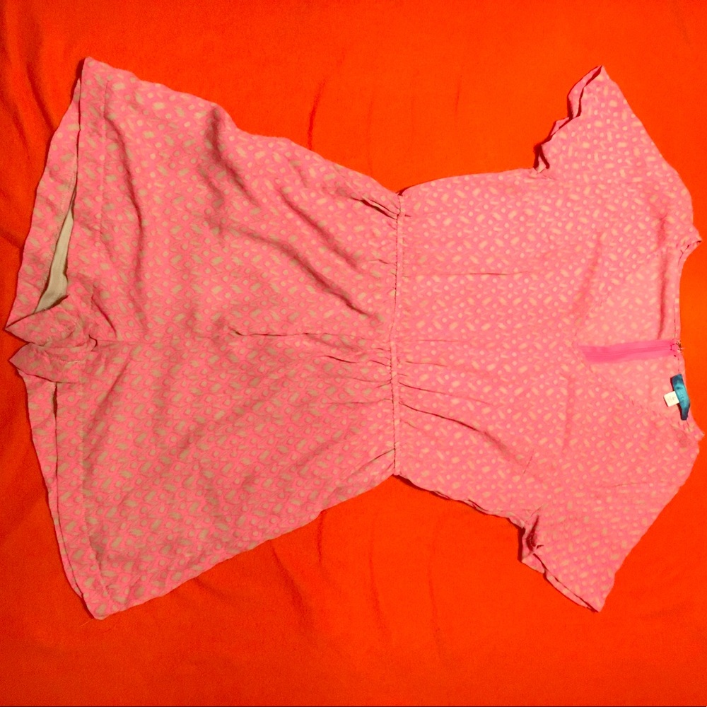 Francesca large pink/tan pattern romper