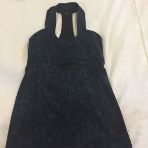 Lululemon navy/ black paisley halter top, size 6