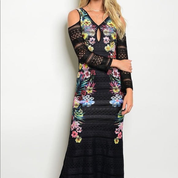 LAST 1! ๐Stretch Opaque lace floral dress - Picture 2 of 2