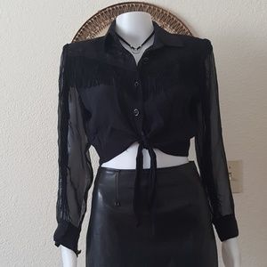 Tie front fringe blouse Tie front fringe blouse