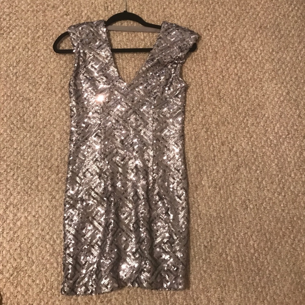Sequin silver dress