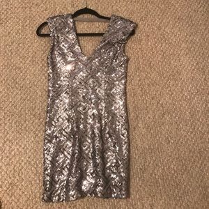 Sequin silver dress