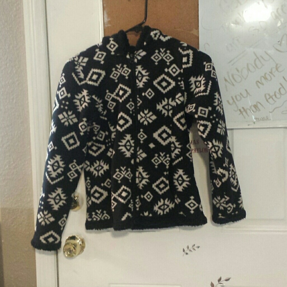 Zip up pattern hoodie
