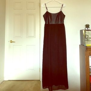 Black Maxi Dress with Leather Top