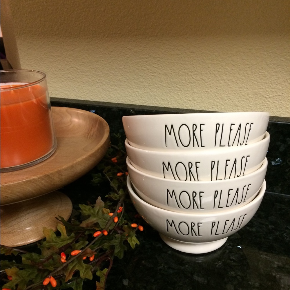 Rae Dunn MORE PLEASE bowls (4)