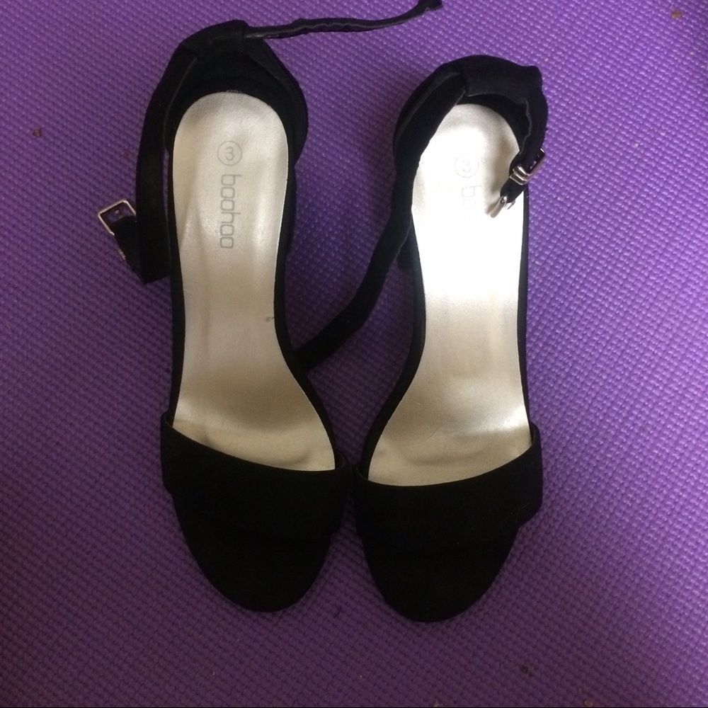 Block black heels Boohoo