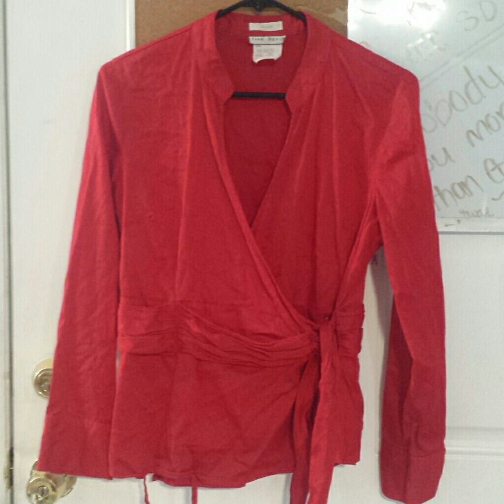 Long sleeve side tie blouse