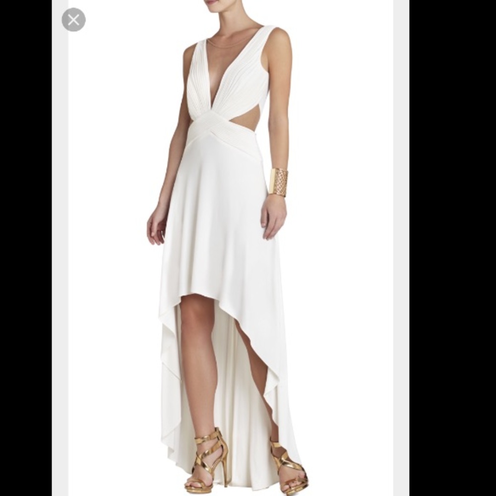 Off White and mesh BCBG Anastasia dress
