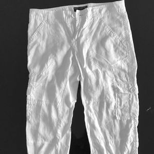 BANANA REPUBLIC LINEN CAPRIS White 2P