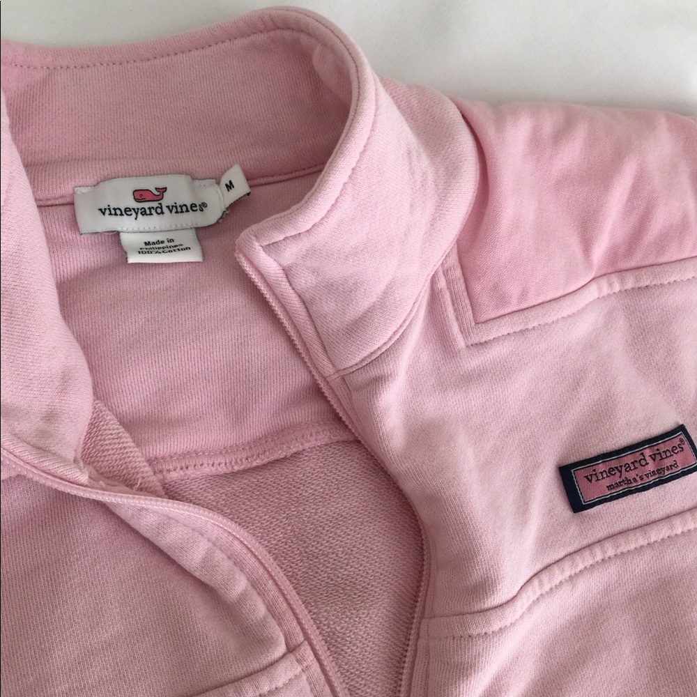 Pink vineyard vines half zip pullover
