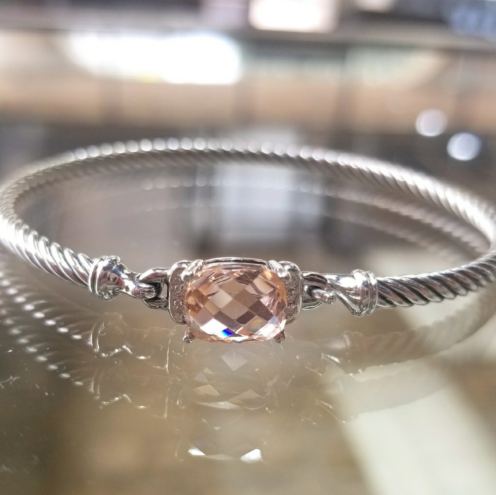 Petite Wheaton Bracelet with Morganite and Diamond