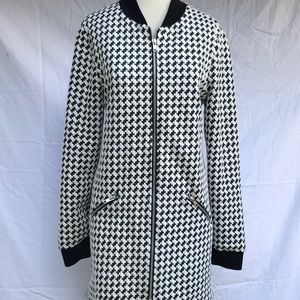 Sanctuary black/white checked lightweight coat