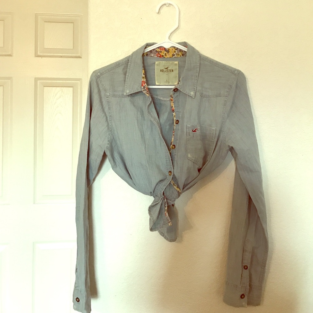 Cute Denim Button Up Long-sleeve