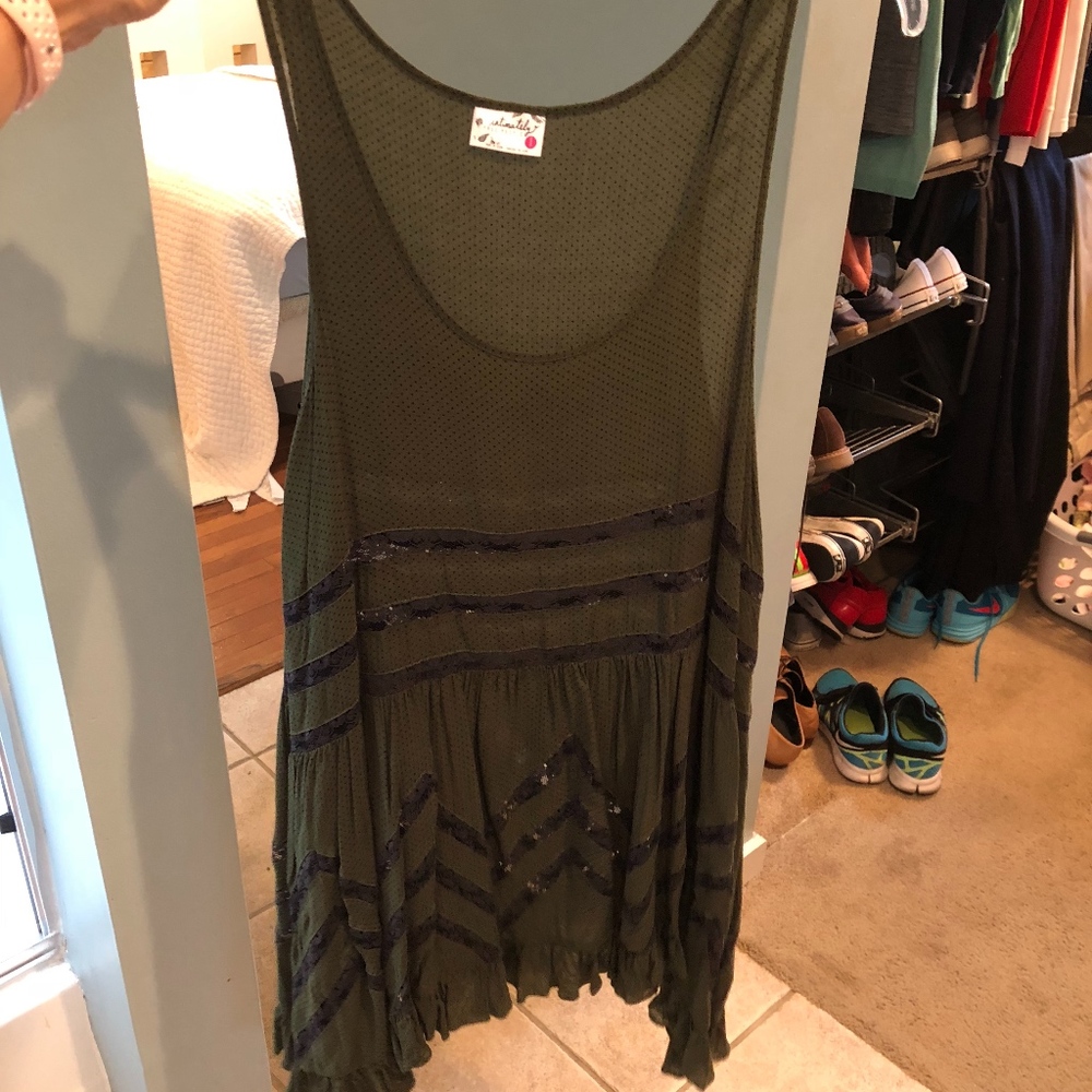 Free People Green and dark grey dress