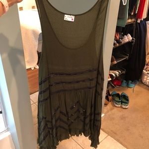 Free People Green and dark grey dress