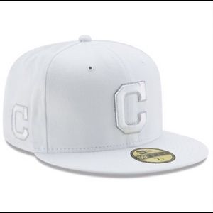Men's 59FIFTY All white Cleveland Indians cap
