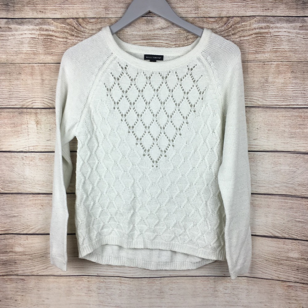 Willi Smith Sweater Long Sleeve White Sz L