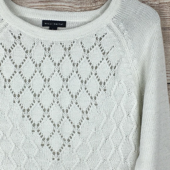 Willi Smith Sweater Long Sleeve White Sz L - Picture 2 of 8