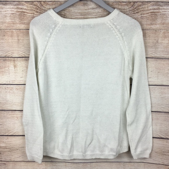 Willi Smith Sweater Long Sleeve White Sz L - Picture 3 of 8