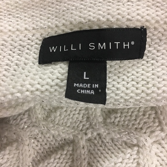 Willi Smith Sweater Long Sleeve White Sz L - Picture 8 of 8