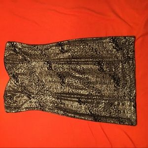 Forever 21 medium black/gold strapless dress