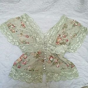 ❣Floral Lace Sheer Top NEW