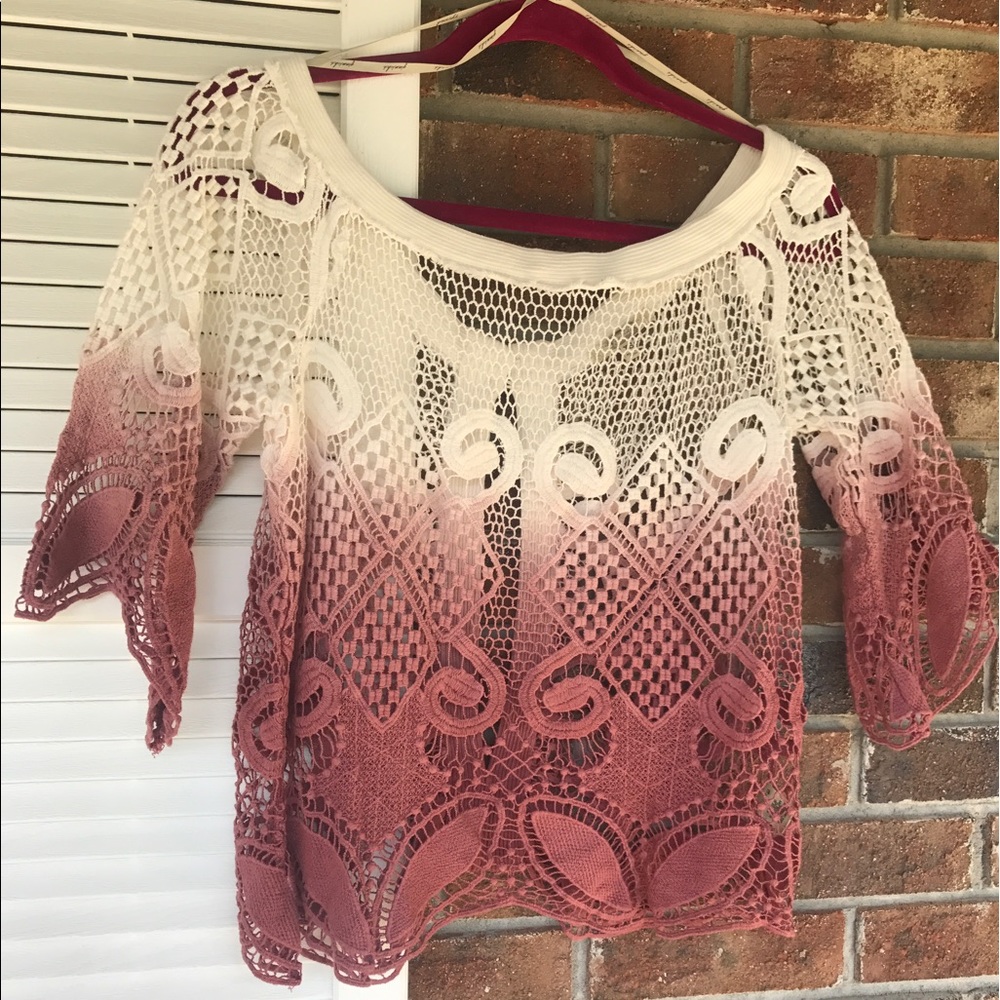 Quarter length crochet blouse