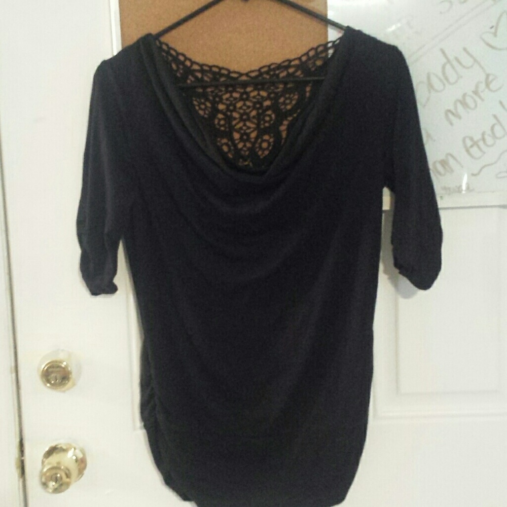 Mid sleeve high low blouse