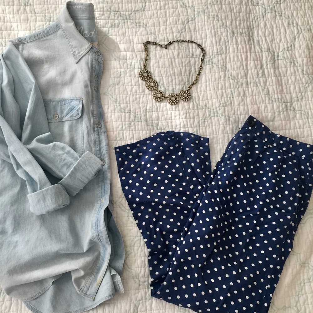 Madewell Cropped Polkadot Pants