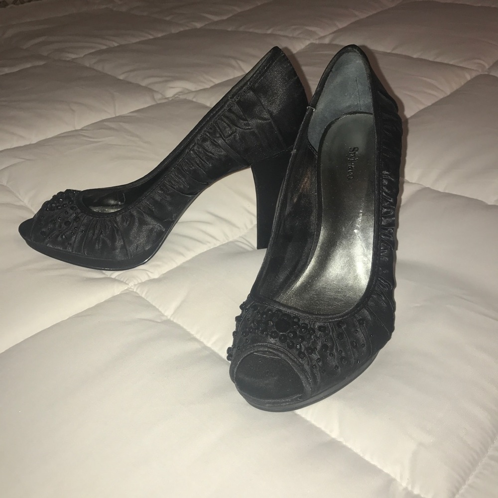 Black beaded Heels