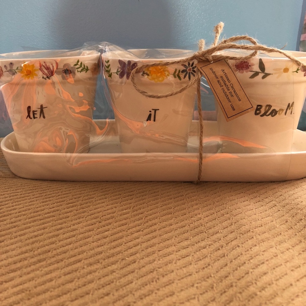 🔥buyitnowprice🔥Rae Dunn set of 3 flower pots!!