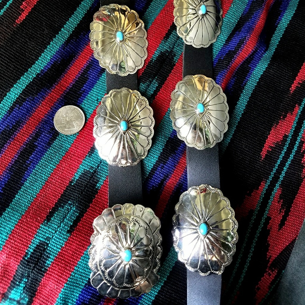 💥SOLD💥Navajo Stamped Turquoise Concho Belt