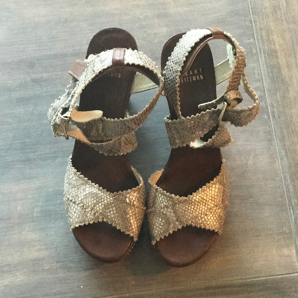 Stuart Weitzman Snake Print Wedge - image 1