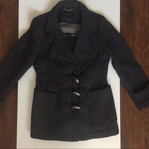 Banana Republic charcoal duffle toggle coat Sz MP