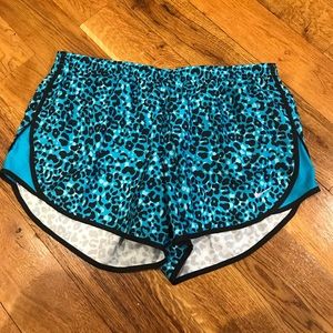 Nike Blue and Black Leopard Dry Fit Shorts