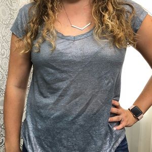 Anthropologie shimmer blue t shirt