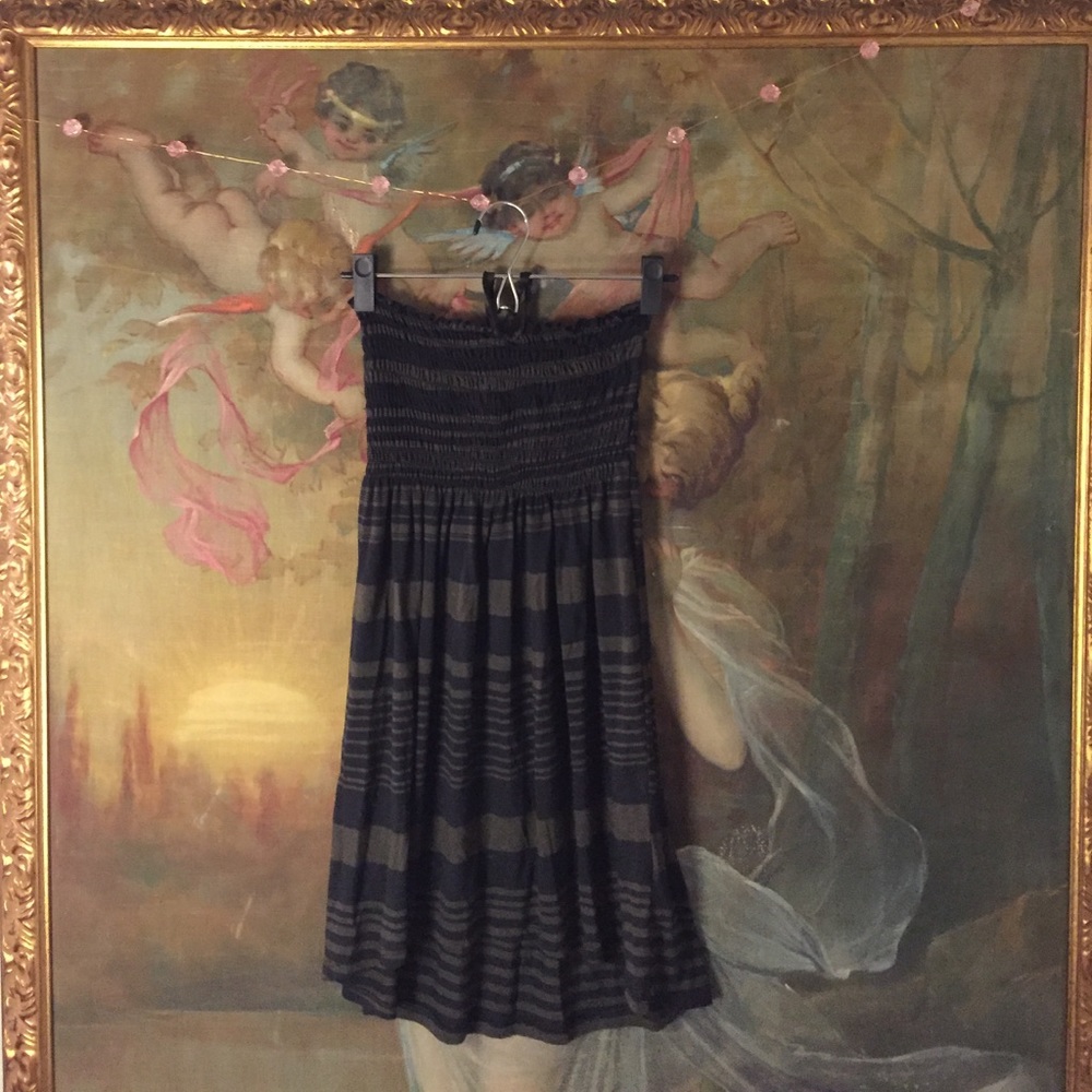 Cute and casual striped strapless dress/coverup