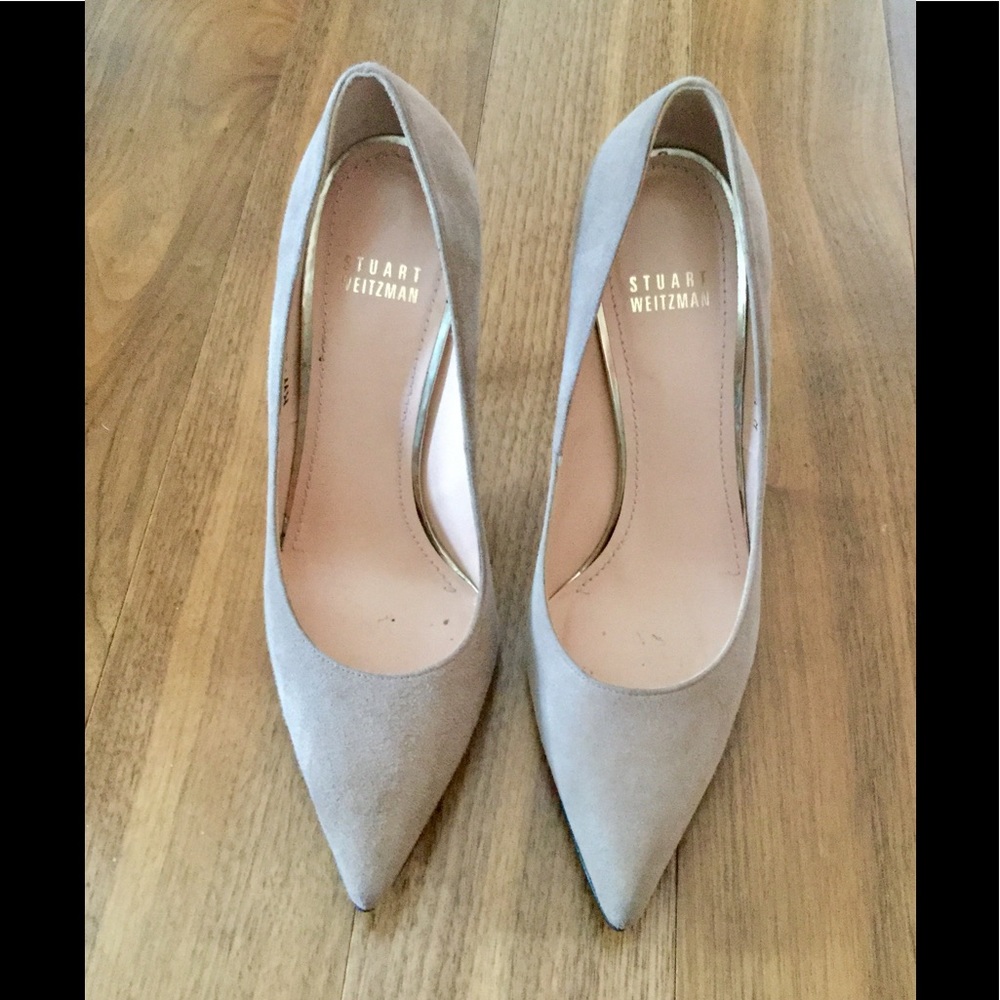Stuart Weitzman Nude Suede Stiletto 7.5 -worn once - Picture 3 of 5