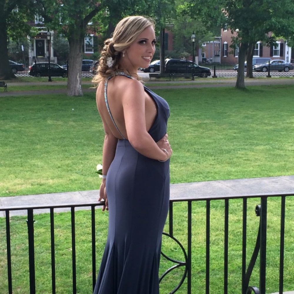 Jovani Gray Prom Dress