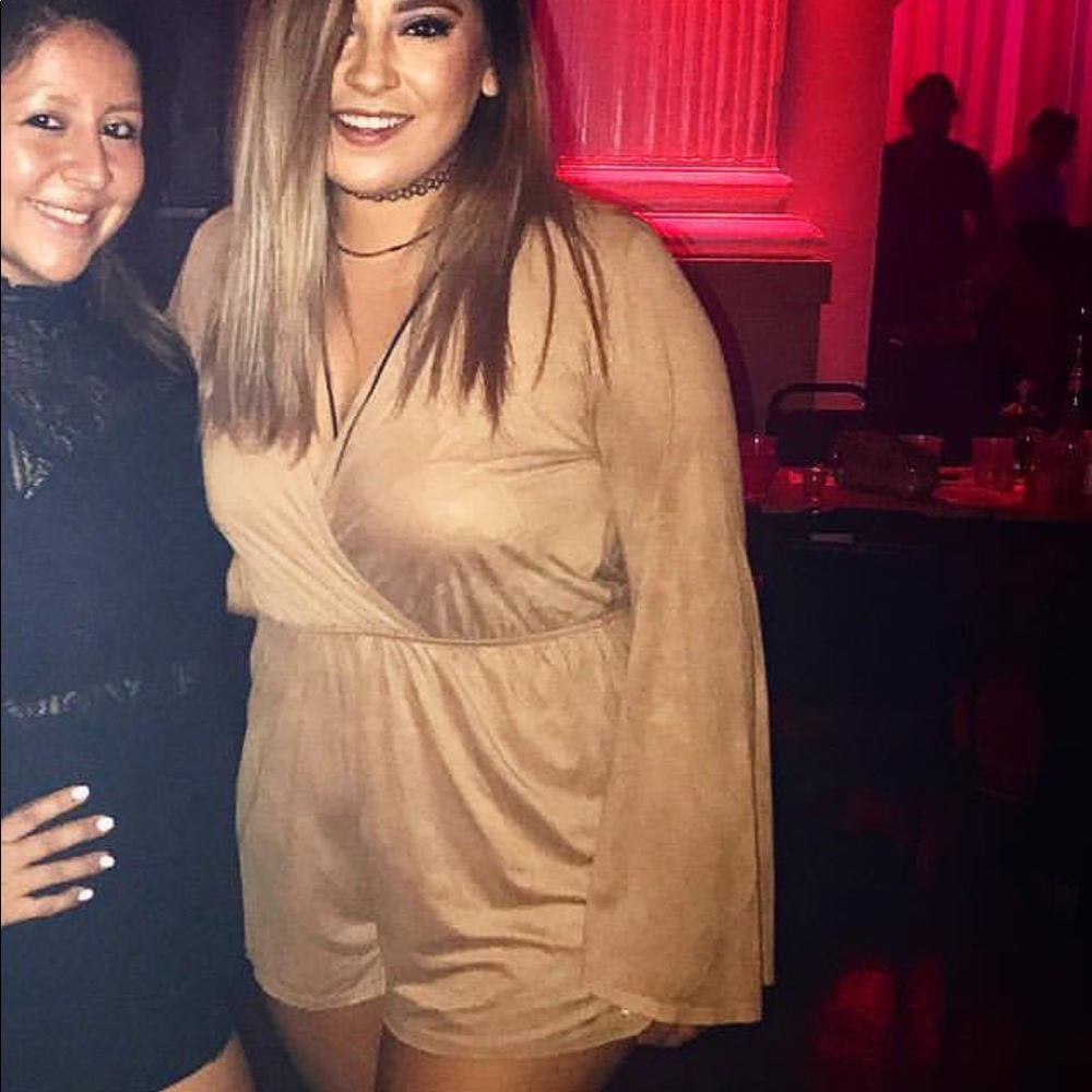 Faux suede romper