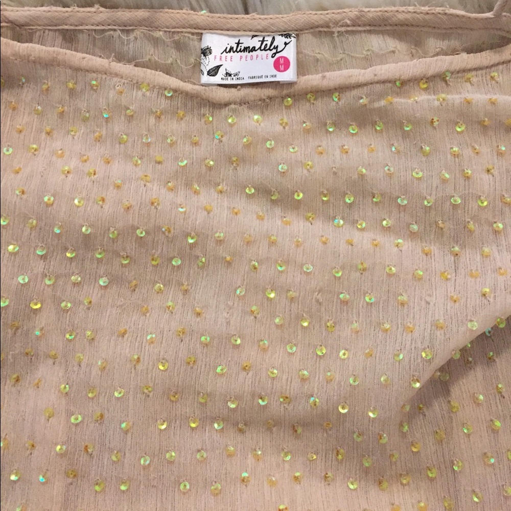 Free People Intimately sequined sheer tank