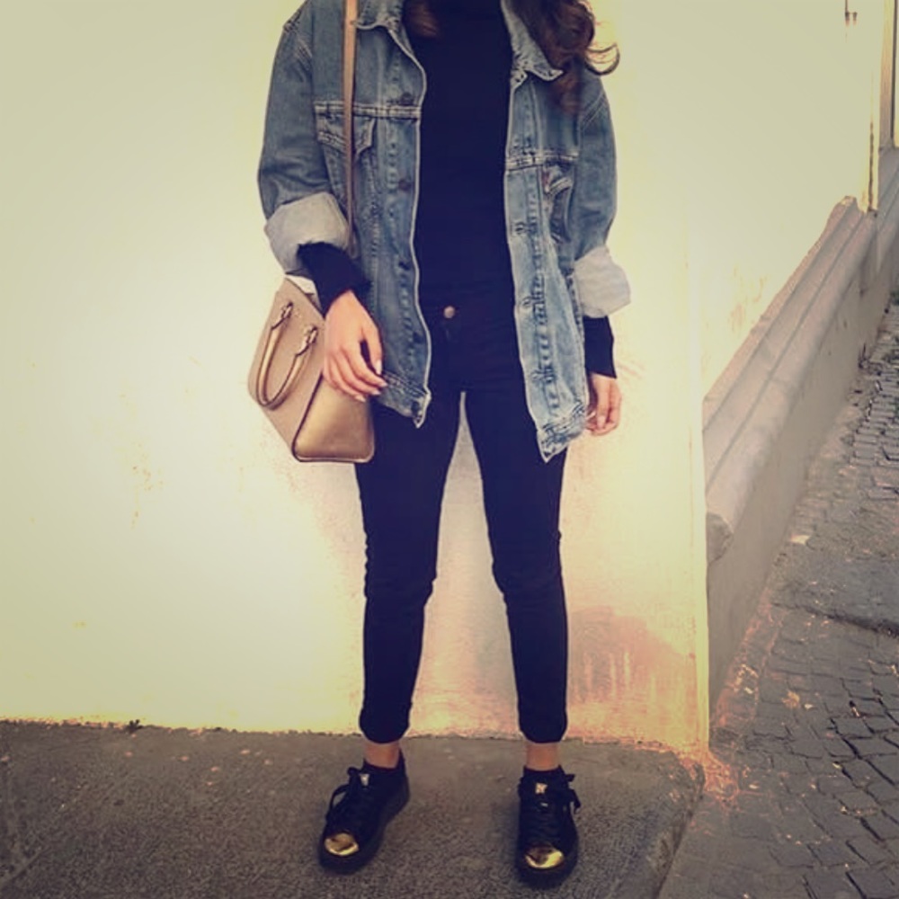 Platform Puma Creeper Black Suede with Gold Toe