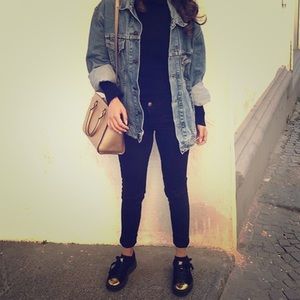 Platform Puma Creeper Black Suede with Gold Toe