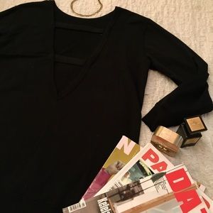 Black back cut out tunic