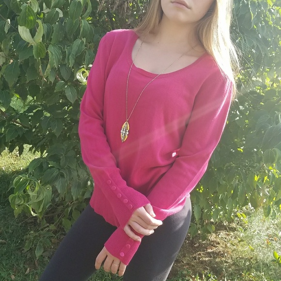 LOFT Sweaters - Bright pink Loft lightweight sweater