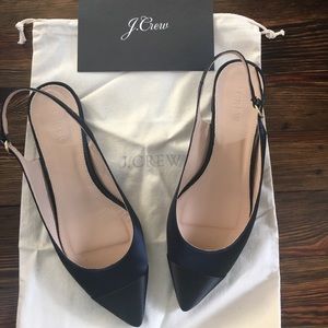 J Crew Slingback Flats In Satin